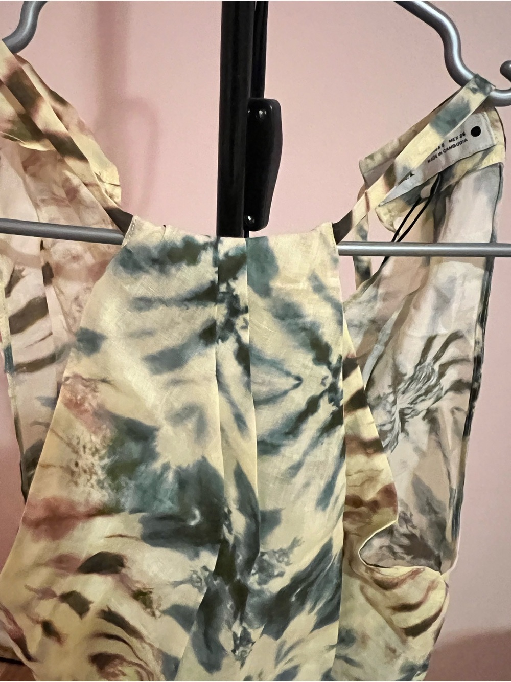ZARA Yellow & Green Tie-Dye Halter Camisole - Picture 2 of 4